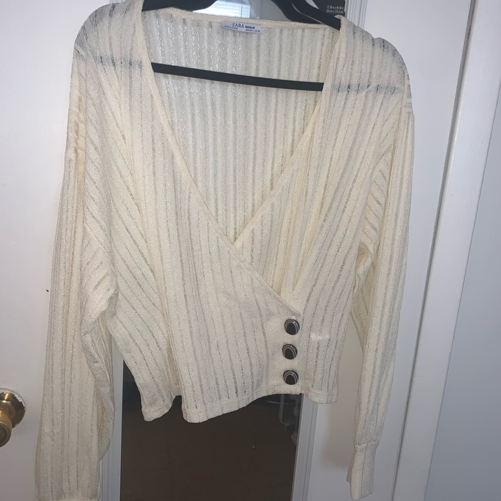 Zara - White long sleeve top